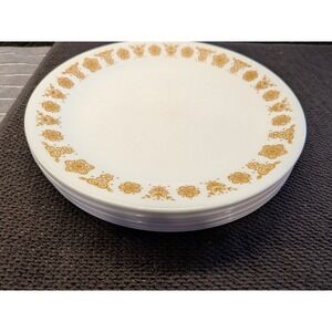 8 Corelle Butterfly Gold Luncheon Plates 8.5" Vintage Livingware White Yellow